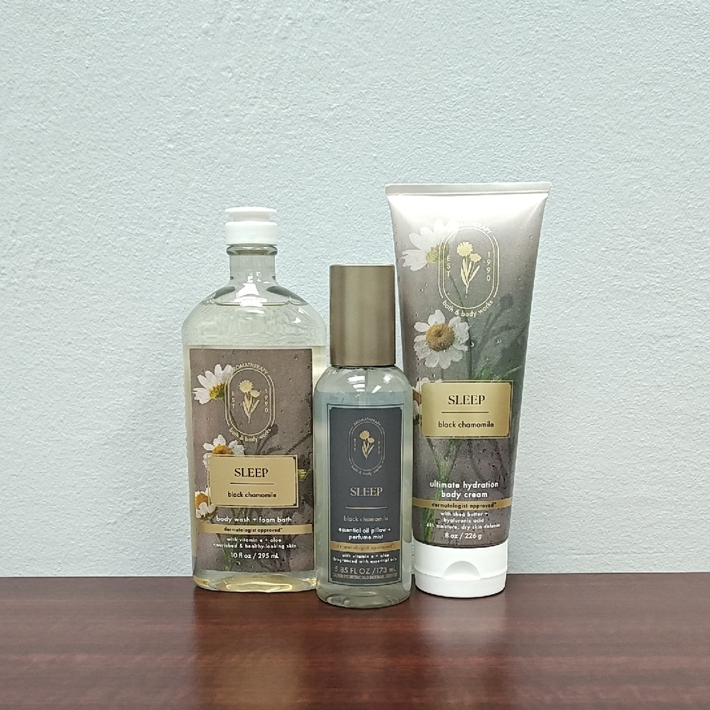 Bath & Body Works BLACK CHAMOMILE "Sleep" Aromatherapy Bundle Gift Set